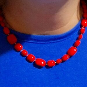 Red beaded necklace